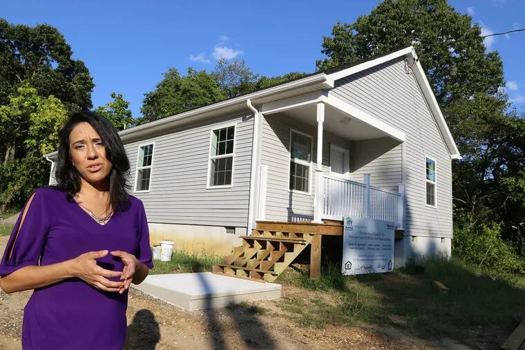 Gloucester County Habitat for Humanity official Ketty Christian at a work site in Deptford  that has been burglarized three times since spring.