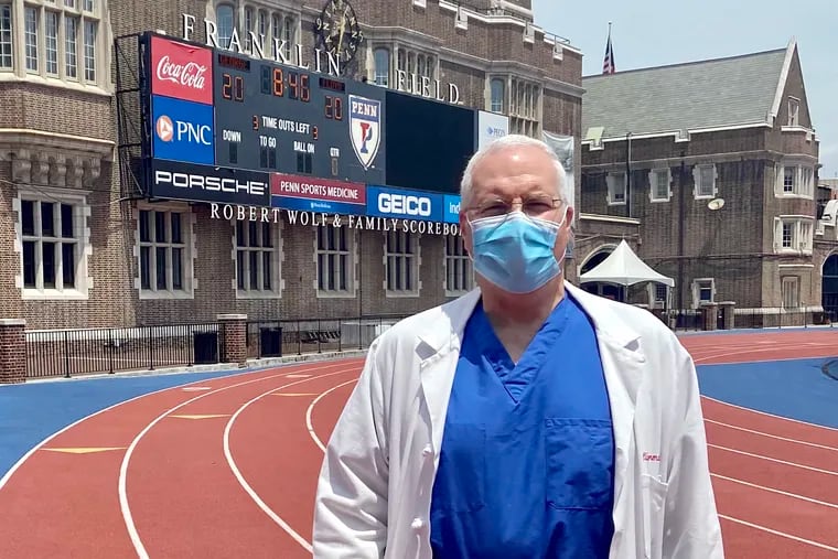 Dr. Eliot Nierman  on June 5, 2020 at a protest by University of Pennsylvania health professionals on June 5, 2020, following the murder of George Floyd.