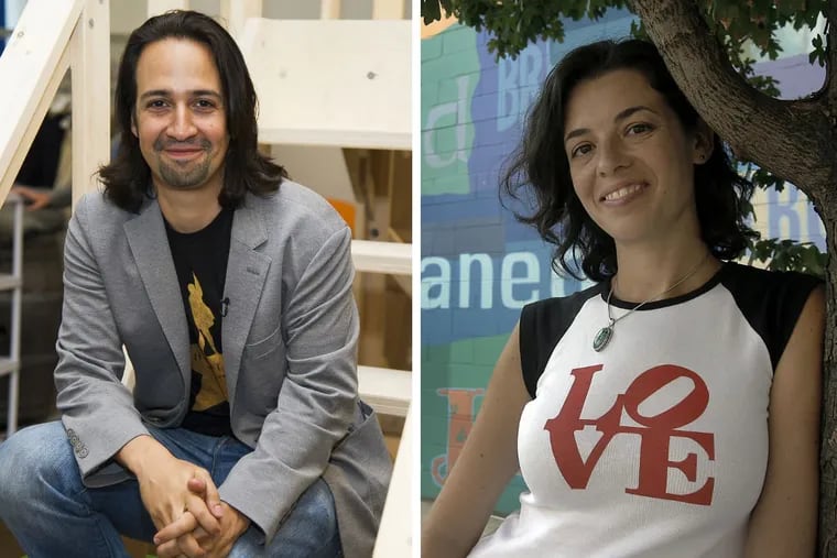 Lin-Manuel Miranda (left) and Quiara Alegria Hudes, coauthors of the musical “In the Heights.”