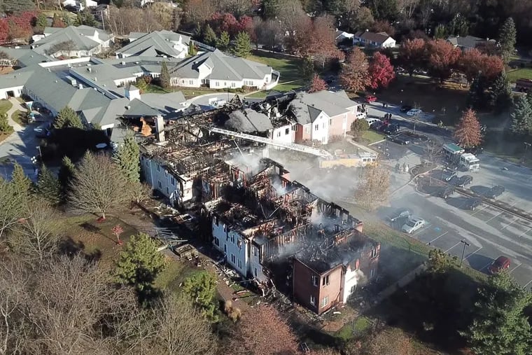 A five-alarm fire ravaged the Barclay Friends Senior Living facility in West Chester.