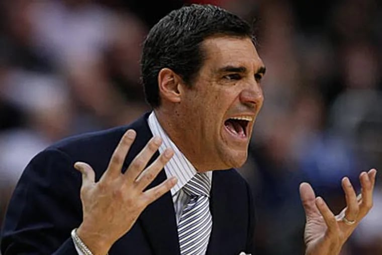 Jay Wright and No. 7 Villanova improved to 15-1 with their win over Louisville last night. (Ron Cortes/Staff Photographer)