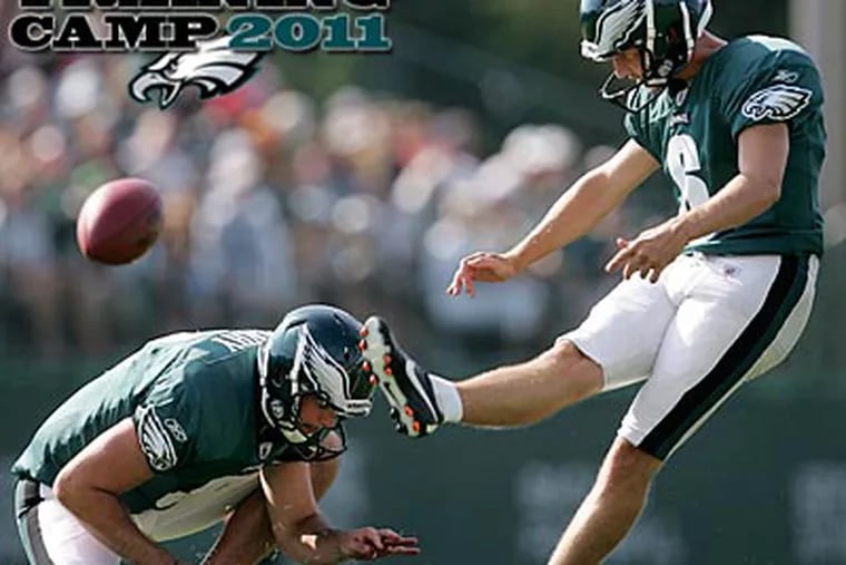 Alex Henery, taken in April's draft, is the only kicker in Eagles training camp. (Rich Schultz/AP)