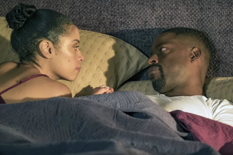 "This Is Us": (From left) Susan Kelechi Watson as Beth and Sterling K. Brown as Randall earlier this season in a scene from the episode of "This Is Us" in which Randall learns he's been elected to Philadelphia City Council.