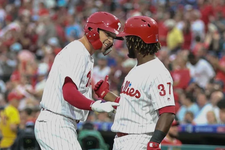 Rhys Hoskins and Odubel Herrera are focal points of the Phillies' offense. But the club is looking to add another hitter before the July 31 trade deadline.