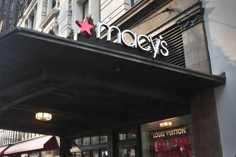 An entrance to Macy's flagship store along 34th Street in New York.  (AP Photo/Bebeto Matthews)