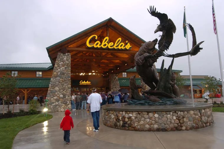 Cabela's - which runs this store in Wheeling, W. Va. - plans to build a 110,000-square-foot store on I-95, near Christiana Mall. Officials had no comment on whether Delaware's proposed ban on assault weapons could affect that.