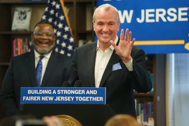 New Jersey Gov. Phil Murphy shown here during a press conference at Maple Shade High School, in Maple Shade, on Feb. 11.