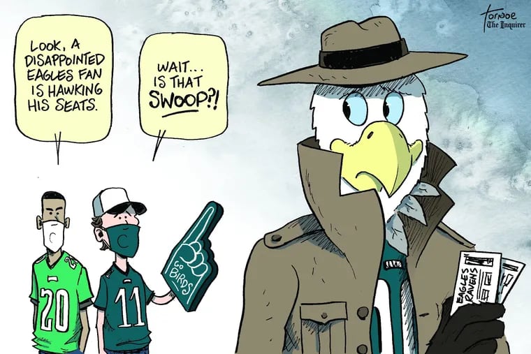 Rob Tornoe's Eagles cartoon for Friday, Oct. 16.