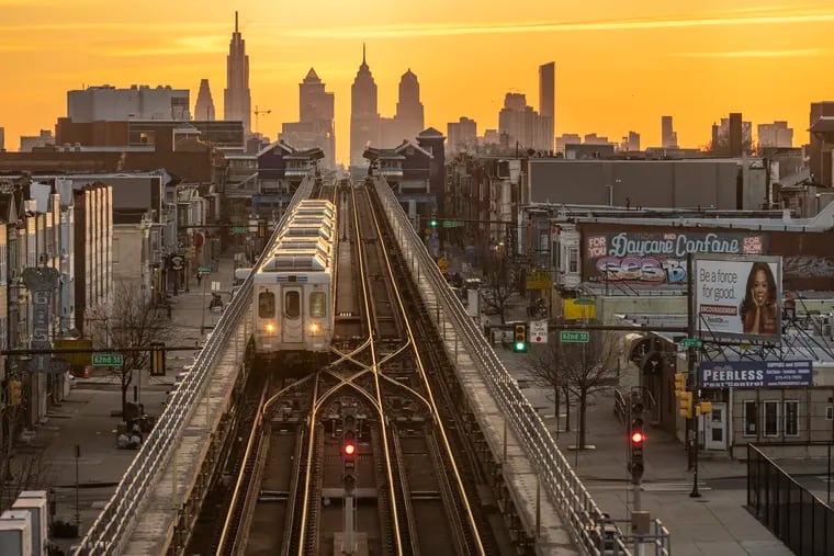 File photo of a Market-Frankford Line train taken from a bridge over 63rd Street Station.