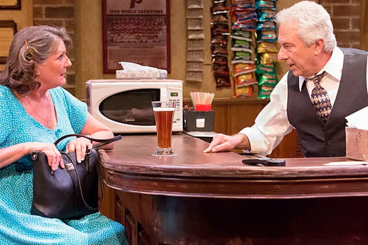 Bruce Graham's romantic drama &quot;Stella and Lou,&quot; set in a bar in Philadelphia, stars Marcia Saunders and Tom Teti at People's Light in Malvern, through Aug. 23. (Mark Garvin)