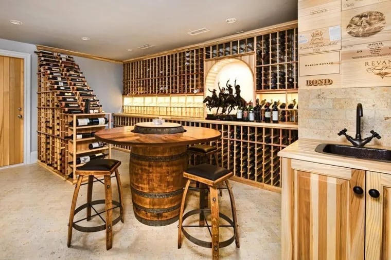 The wine cellar at 1 Blakely Road in Haverford.