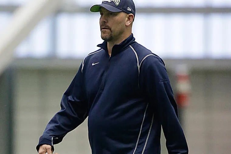 The possibility that the Eagles' search for a head coach is near an end when the Eagles confirmed a second interview Tuesday with Seahawks defensive coordinator Gus Bradley. (Ted S. Warren/AP)