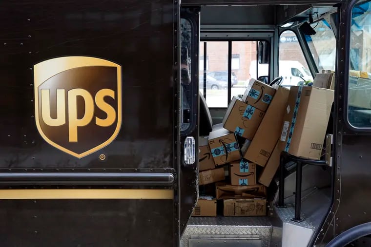 File photo shows packages awaiting delivery inside of a UPS truck in Baltimore. The company may be looking at the former Budd Co. plant on Red Lion Road in far Northeast Philadelphia for a distribution hub.