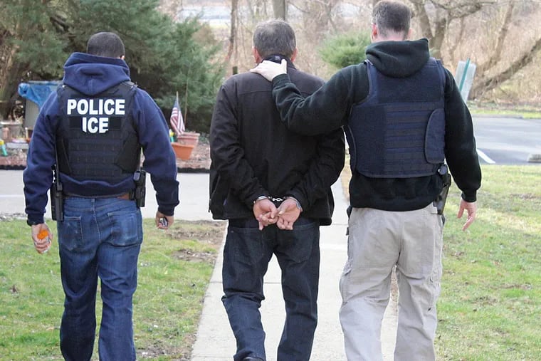 U.S. Immigration and Customs Enforcement make an arrest.