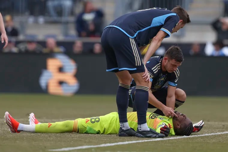 Andre Blake has missed the Union's last five games because of a knee injury.