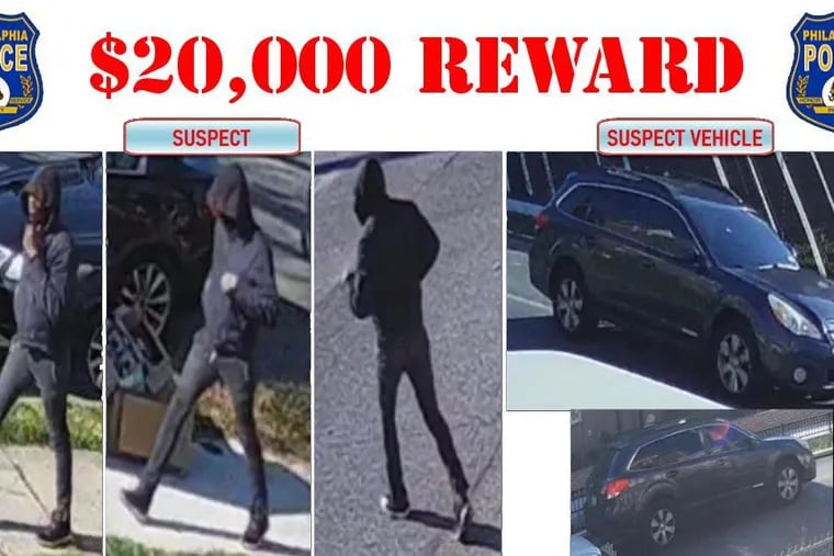 Images from a surveillance video of a suspect and vehicle being sought by police in connection with the killing of on-duty city sanitation worker Ikeem Johnson.
