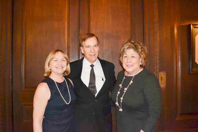 Sally Bullard (from left), Mike Minor and Dee Page, attended the AMSOV dinner held for the Philadelphia Orchestra on March 6,2015 at Ardrossan, Villanova. Maggie Henry Corcoran / For the Philadelphia Inquirer
