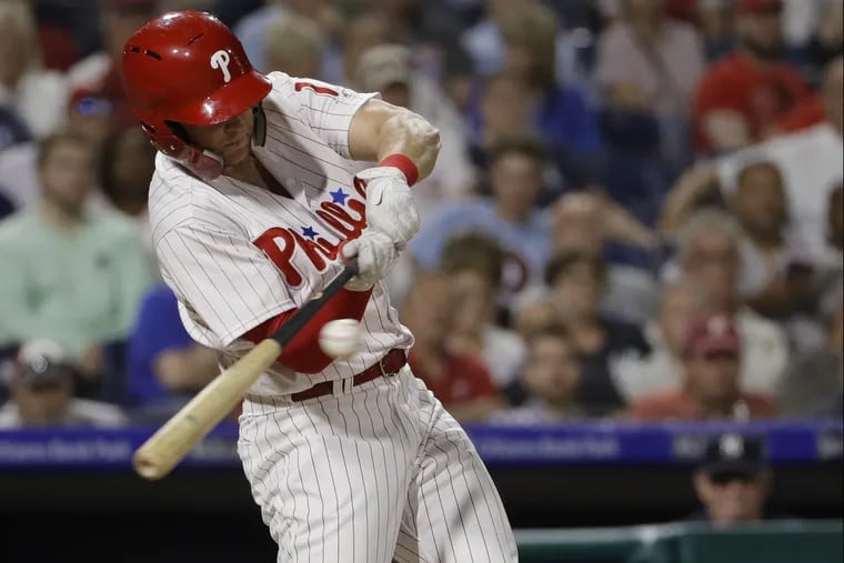 Rhys Hoskins went 0 for 4 with two strikeouts and got into a brief exchange with a fan after not running out a dropped third strike. He apologized after the game.