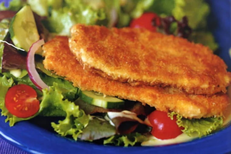 Crispy Chicken Salad: Cutlets turn a salad into a main dish.