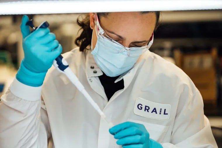 At Grail's laboratory in California, blood samples are processed to detect and sequence fragments of tumor DNA, a signal of cancer