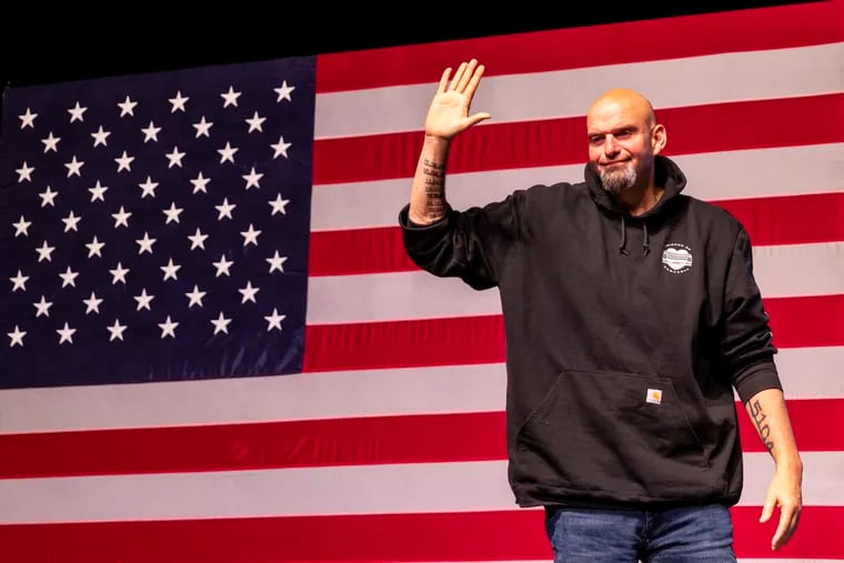 John Fetterman, takes the stage the after defeating Mehmet Oz for a seat in the U.S. Senate. This week, he endorsed two third-party candidates running for Philadelphia City Council.