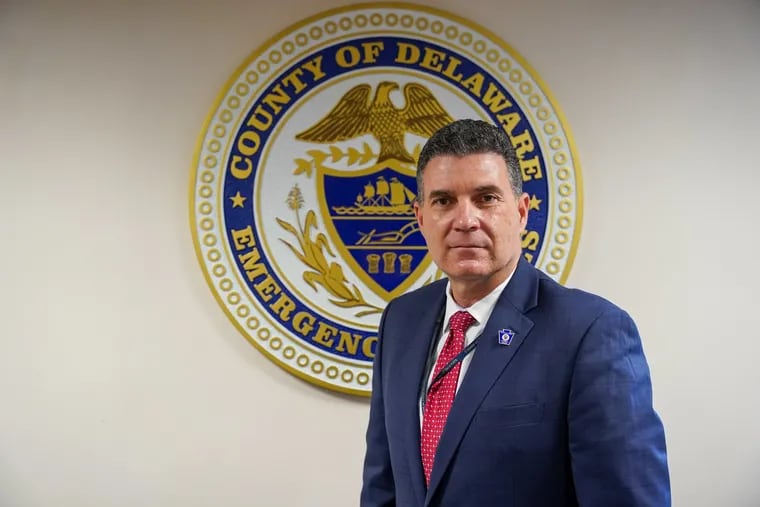 Delaware County Director of Emergency Services Tim Boyce, seen here in 2022, was placed on administrative leave on April 25 after county officials learned of sexual harassment allegations made against him by a former employee.