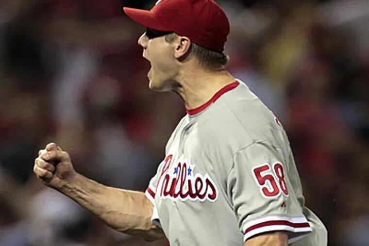 Phillies closer Jonathan Papelbon recorded his 13th save on Thursday against the Cardinals. (Jeff Roberson/AP)