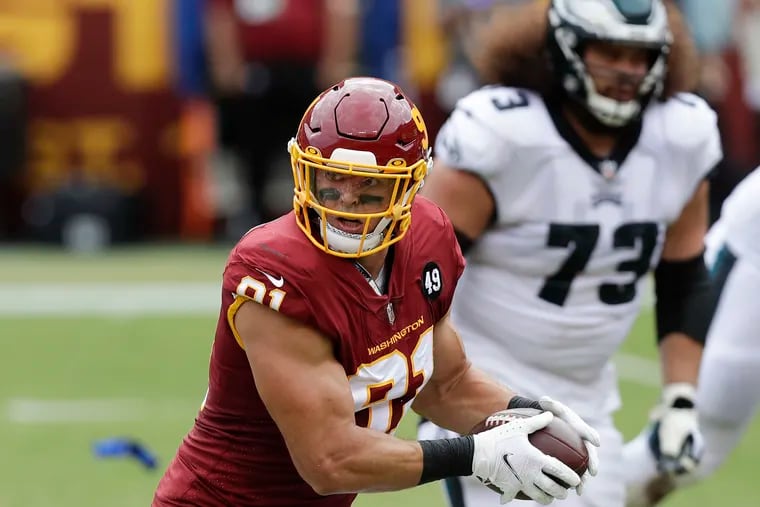 Ryan Kerrigan, then with Washington, ran with the ball after a fumble recovery against the Eagles in September.