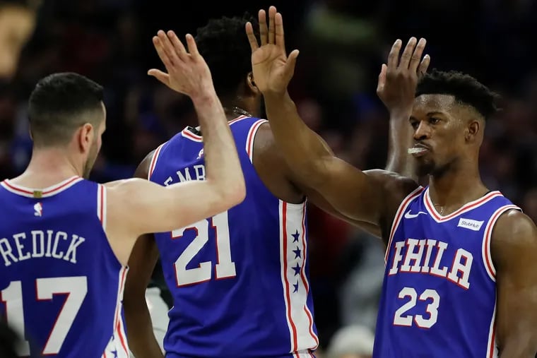 Jimmy Butler (23) and JJ Redick (17) will be returning to the Wells Fargo Center with the visiting team this season, and those games are among those to watch.