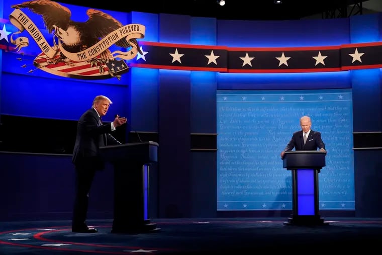 President Donald Trump and Democratic presidential nominee Joe Biden during the first presidential debate Tuesday in Cleveland.