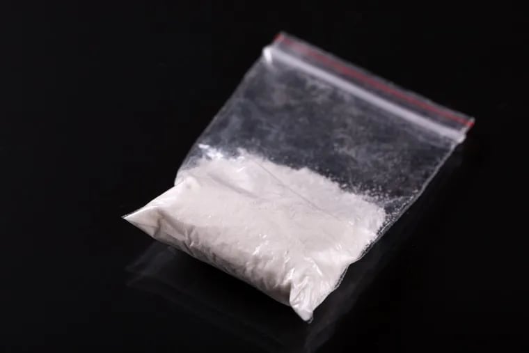 Cocaine in a plastic packet.