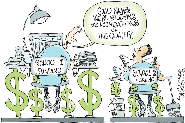 overskydende matrix eksplicit Political Cartoon: Studying equality in school funding