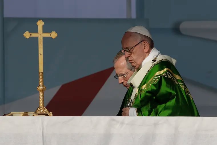 Pope Francis arrives to celebrate a Mass on the occasion of World Youth Day at Campo San Juan Pablo II in Panama City on Jan. 27.
