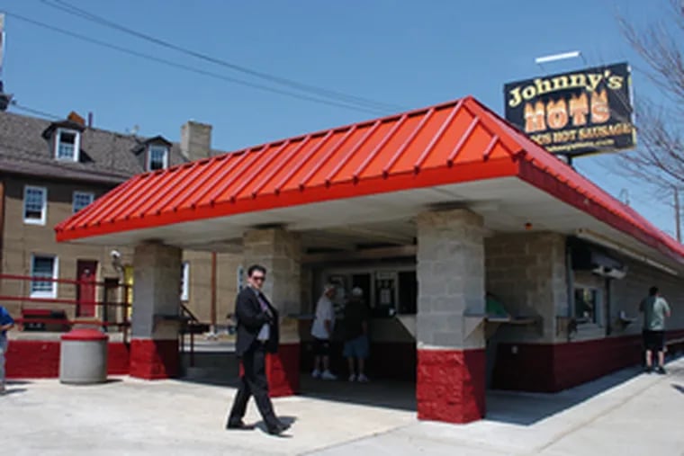 Johnny's Hots is on Delaware Avenue at Columbia, across from Penn Treaty Park.