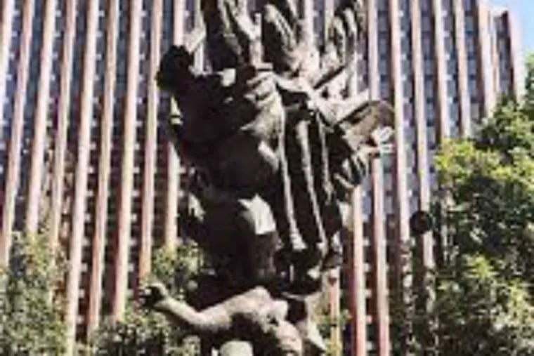 Philadelphia's Holocaust memorial statue.
