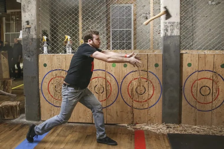 Sean Malvey is part of the Philadelphia ax-throwing team that competed at Nationals in Canada last weekend.