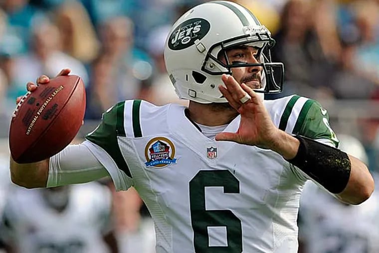 Mark Sanchez is no longer the New York Jets' franchise quarterback. He might not even be the backup. (Stephen Morton/AP)
