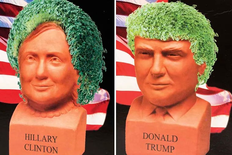 Chia heads of Hillary Clinton and Donald Trump are examples of election-year product marketing.