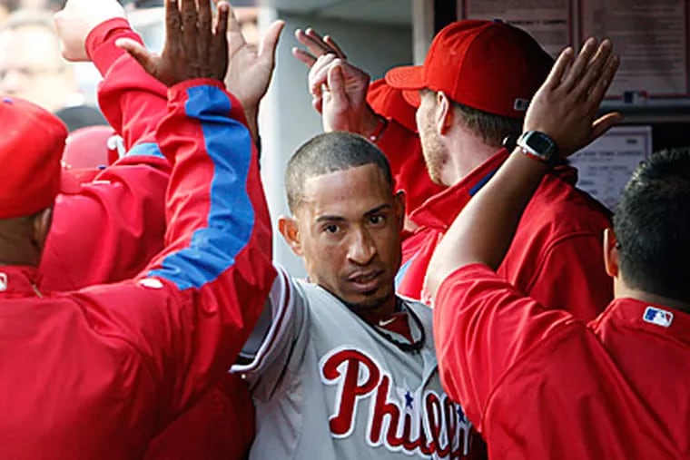 Wilson Valdez has been called upon to fill in for Jimmy Rollins and Chase Utley this season.  (AP Photo/Seth Wenig)