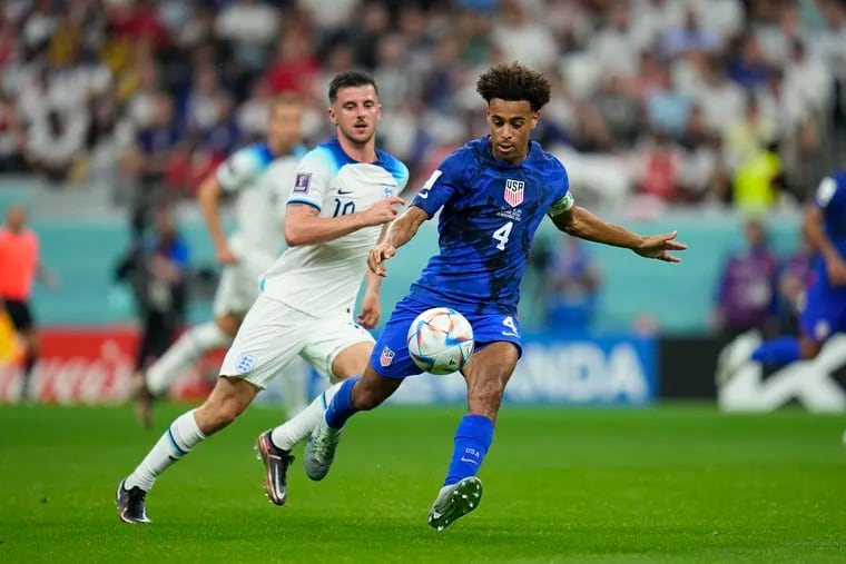 Tyler Adams (right) has been one of the U.S. men's World Cup team's stars.