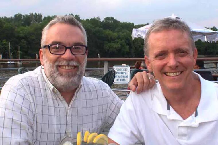 Steve Burch (beard), 52, and Stephen Drayton, 57, of Collingswood. A couple for 14 years, they are in a civil union, but they want to be legally married. Photo c/o Burch.