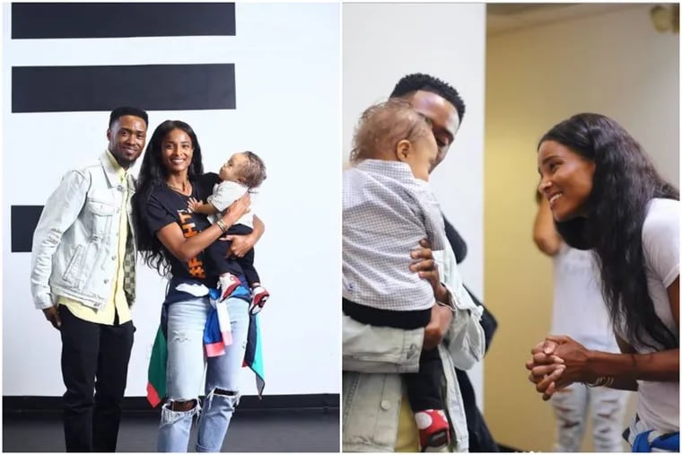 Singer Ciara paid a surprise visit to Kennith "Clutch" Thomas and his 15-month-old son, Kristian, at Thomas' Pennsauken dance studio on Thursday. She named the father and son winners of her "Level Up" social media challenge.
