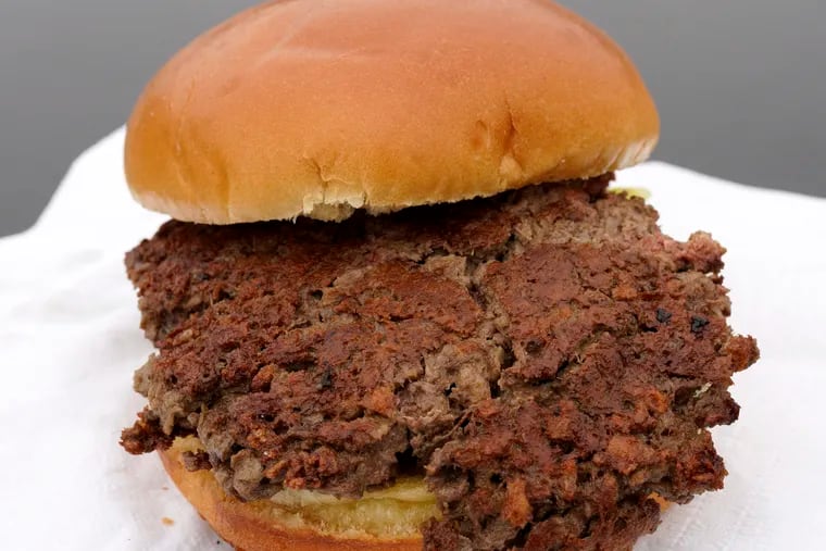 This Friday, Jan. 11, 2019, photo shows the "Impossible Burger," a plant-based burger made from wheat protein, coconut oil, potato protein, and other ingredients, in Bellevue, Neb. Released on Wednesday, Jan. 16, 2019, a report from a panel of nutrition, agriculture and environmental experts recommends a plant-based diet, based on previously published studies that have linked red meat to increased risk of health problems.