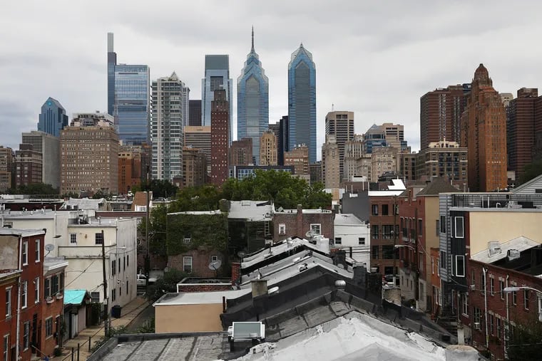The Philadelphia skyline is pictured from Southwest Center City in September 2020.