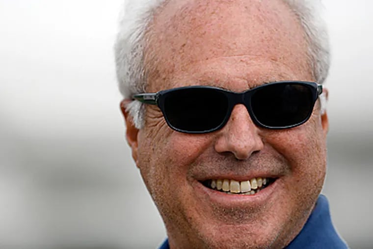 Owner Jeffrey Lurie smiles before talking with reporter at Lehigh University on August 4, 2010. (David Maialetti/Staff Photographer )