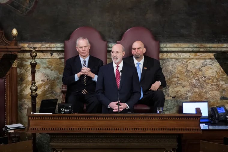 Pennsylvania Gov. Tom Wolf (centeR) has said he won’t abandon his $36.1 billion spending plan for the next fiscal year, and a spokesperson said he does not plan to introduce a modified budget proposal.