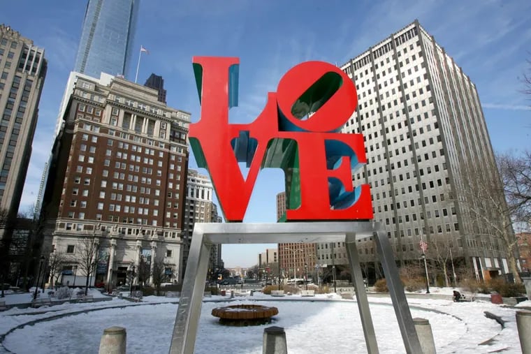 The LOVE sculpture will return to JFK Plaza Tuesday, following a brief parade down the Benjamin Franklin Parkway.