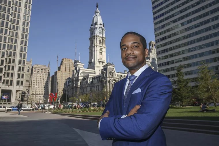 New city solicitor Marcel Pratt, a 33 year-old Philly native, who quickly made an impression on former city solicitor and Mayor Kenney when he was wooed away from Ballard Spahr to lead the city's litigation department  Tuesday, May 1, 2018. STEVEN M. FALK / Staff Photographer