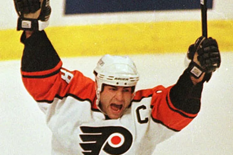 Former center Eric Lindros will play for the Flyers in the Winter Classic alumni game on Saturday. (Chris Gardner/AP Photo)