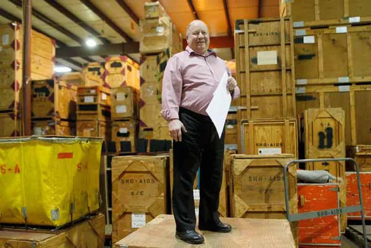 Joe Onorato, president of show services in the 68,000 square foot warehouse.  Sho-aids Inc., Sharon Hill.  ( MICHAEL S. WIRTZ / Staff Photographer ).